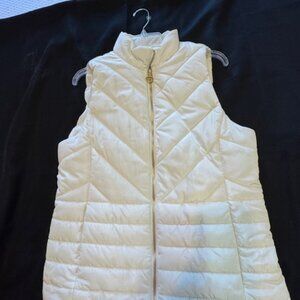 NWT Michael Kors Chevron Puffer Vest - White/Ivory